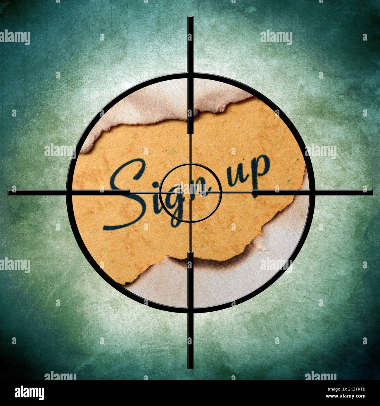 Sign up text on target Stock Photo