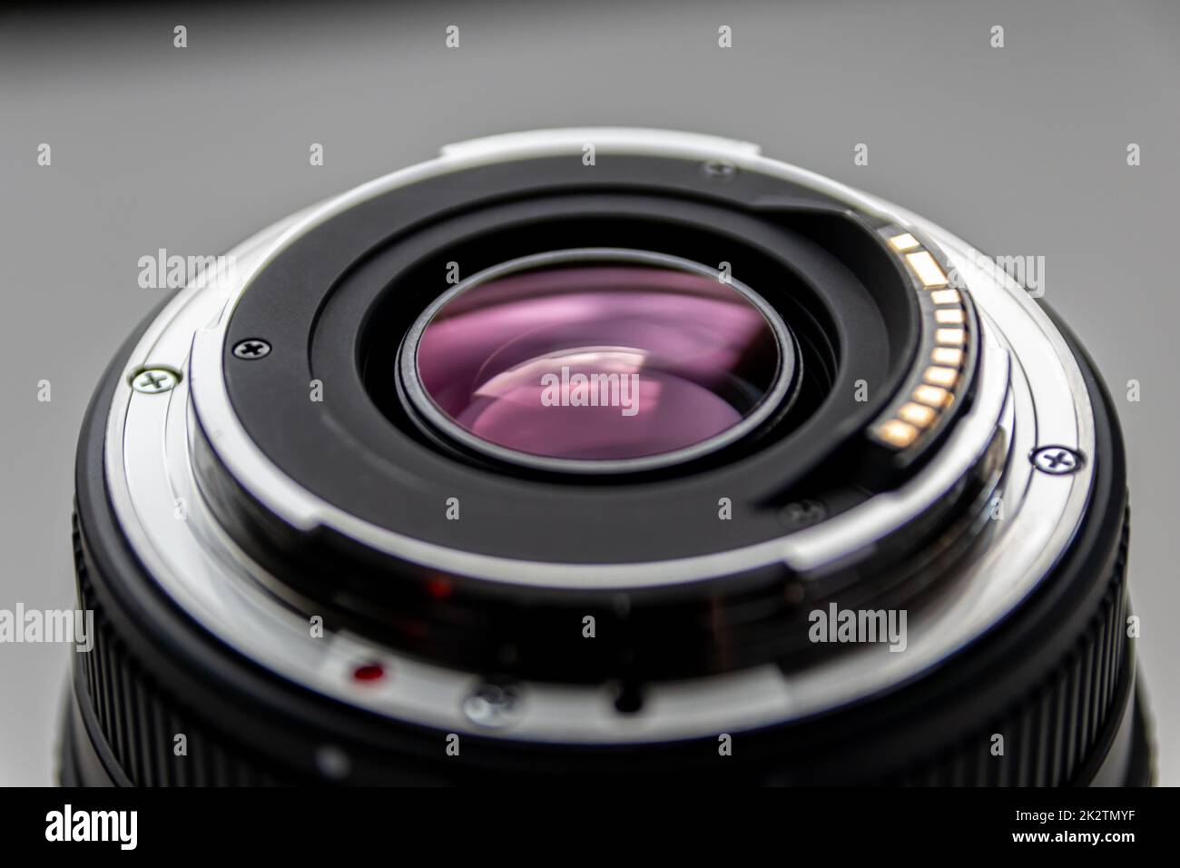 Back side of a dslr camera lens objective for professional photography ...