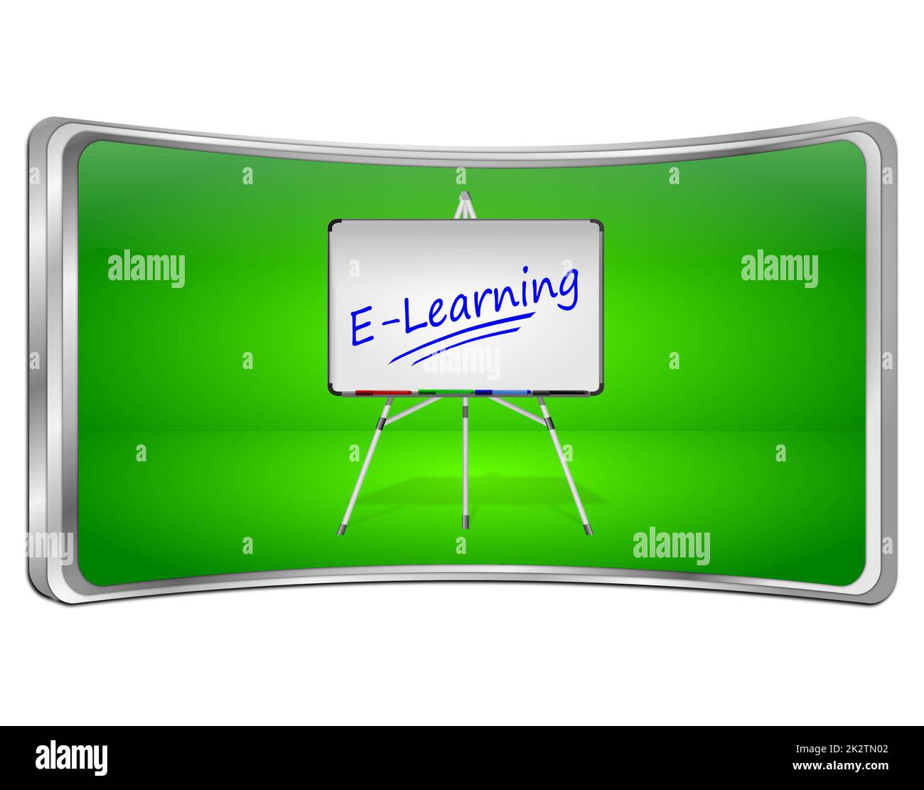 E-Learning Button green - 3D illustration Stock Photo - Alamy