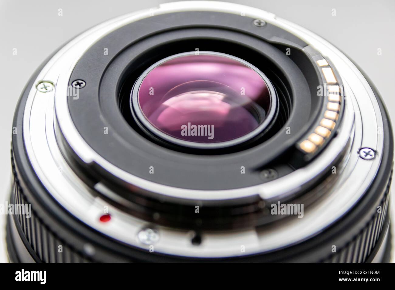 Back side of a dslr camera lens objective for professional photography ...