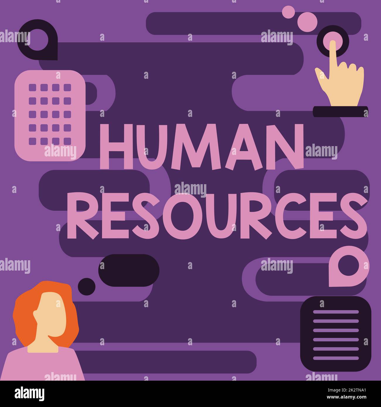 Text caption presenting Human Resources. Word for The showing who make up the workforce of an organization Woman Innovative Thinking Leading Ideas Towards Stable Future. Stock Photo