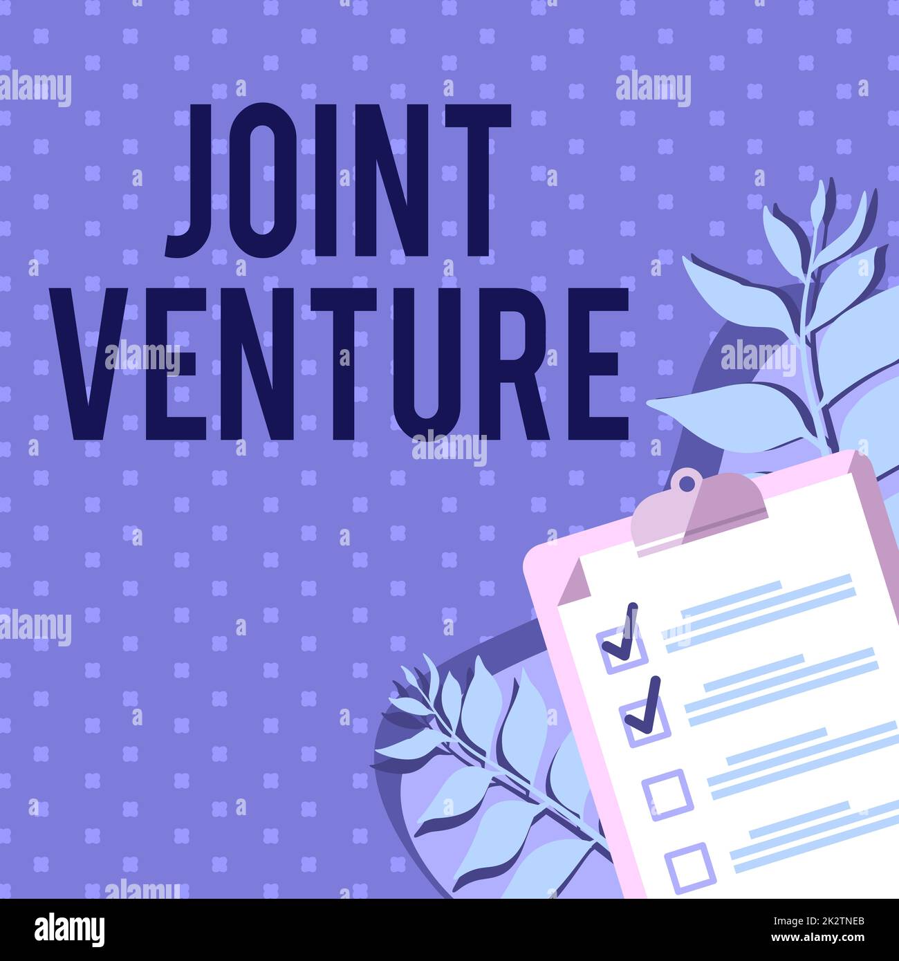 Writing displaying text Joint Venture. Business approach Collaboration Arrangement Parties Partnership Team Clipboard Drawing With Checklist Marked Done Items On List. Stock Photo