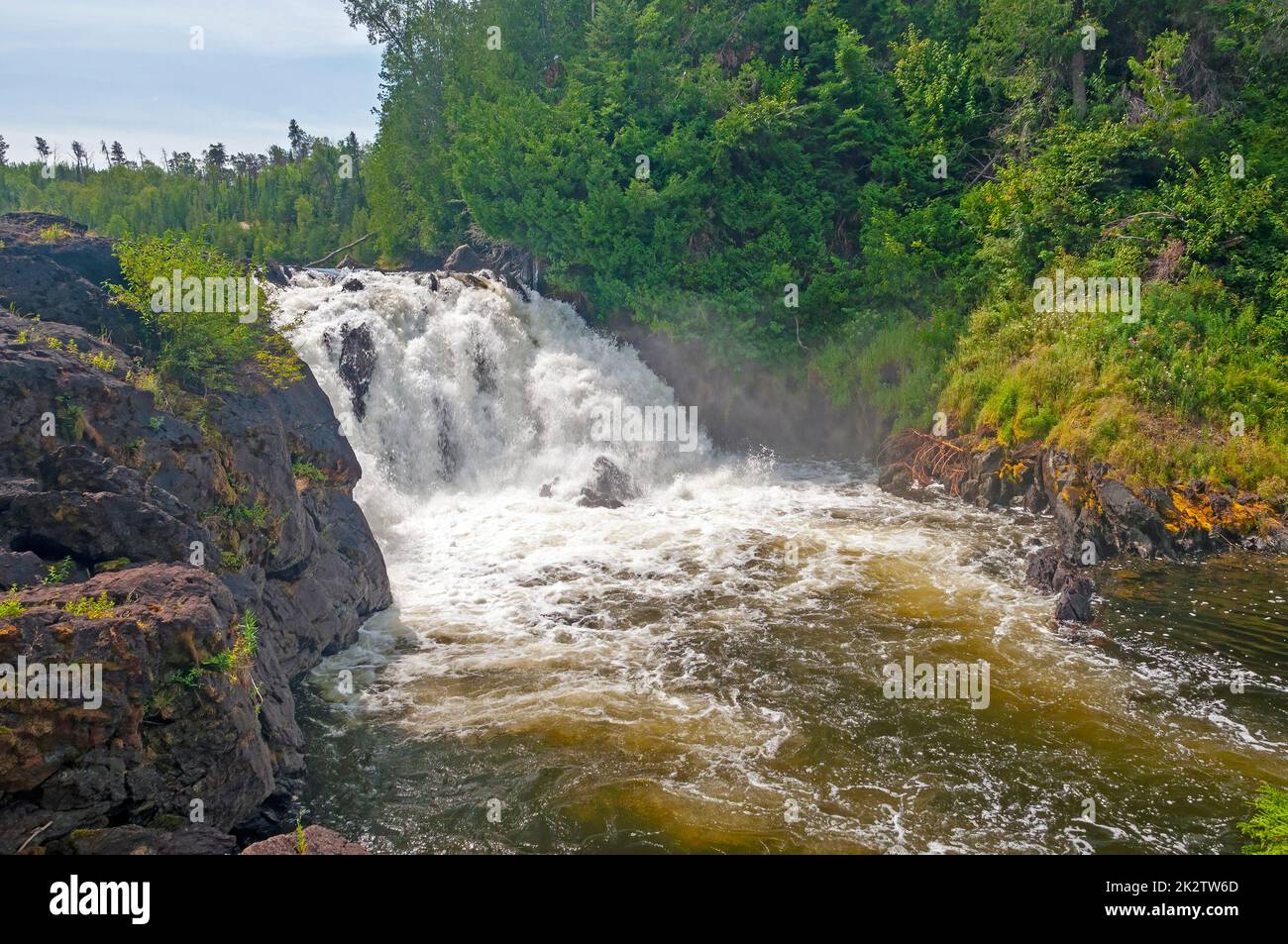 Dramatic Falls in the North Woods Stock Photo - Alamy