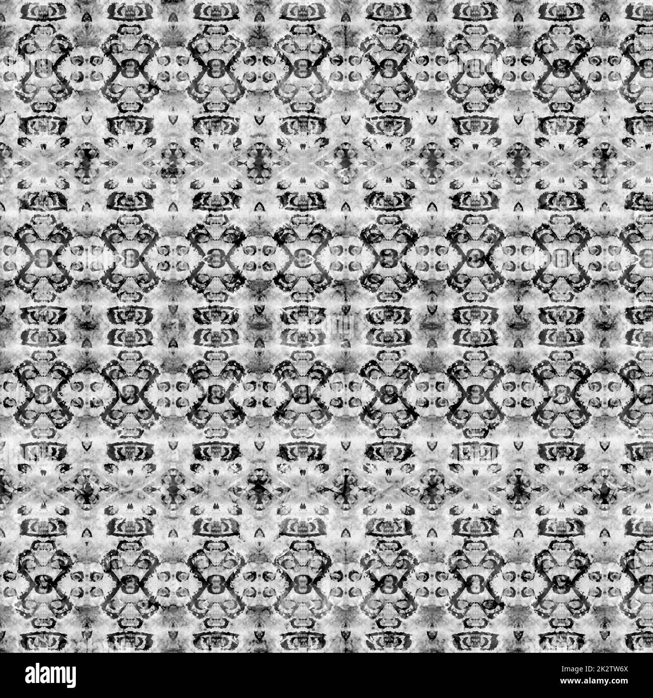 Black and White Geometric Ornate Pattern Stock Photo