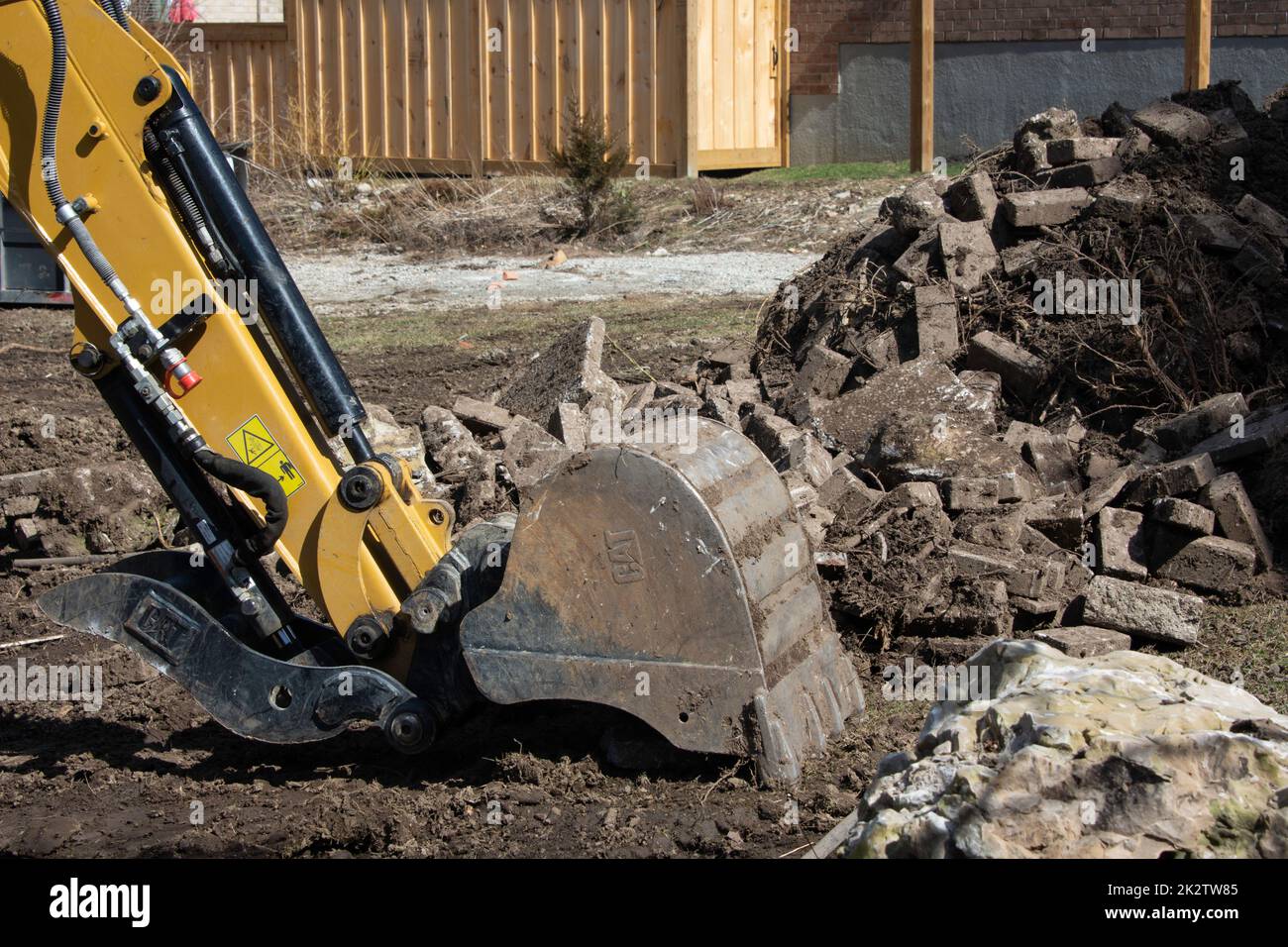 Tractor bucket at construction site Stock Photo Alamy