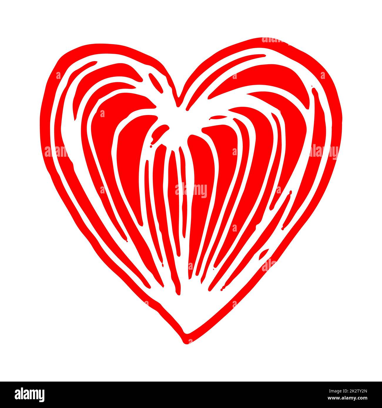 Heart hand drawn with ink brush isolated on white background Stock ...