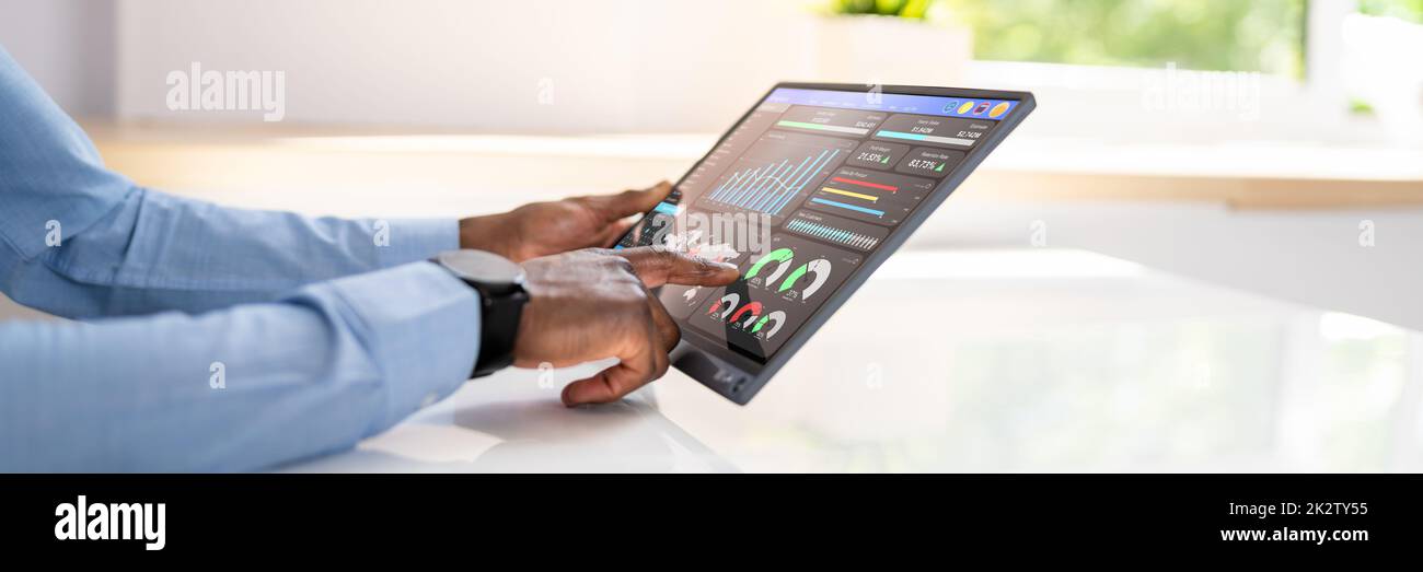 African American Data Analyst Stock Photo