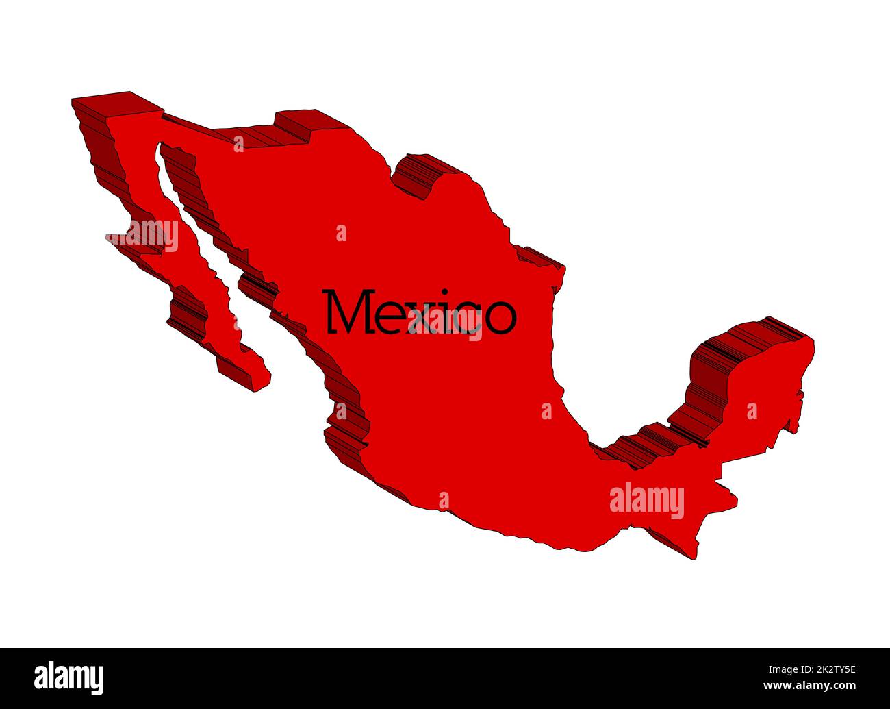 Mexico 3D Map Stock Photo - Alamy