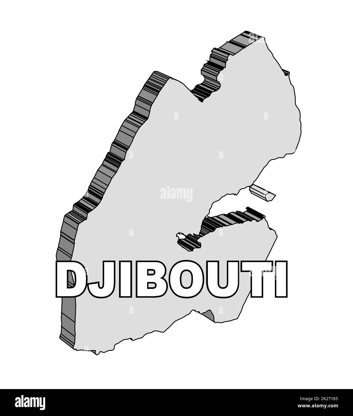 Outline 3D Map of Djibouti Stock Photo Alamy