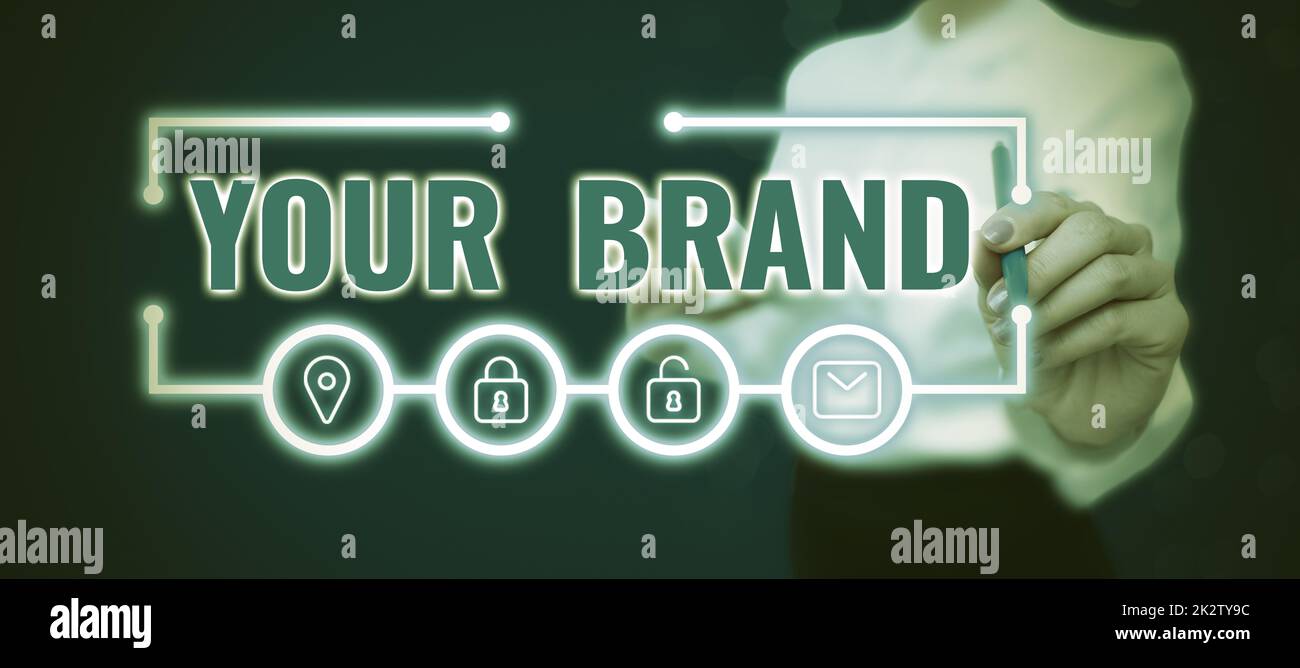 Text caption presenting Your Brand. Business showcase A name of any