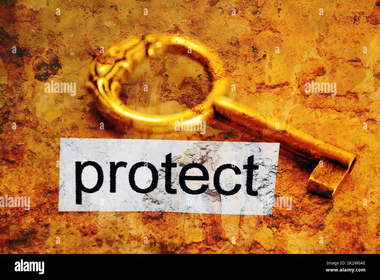 Protect and key concept Stock Photo