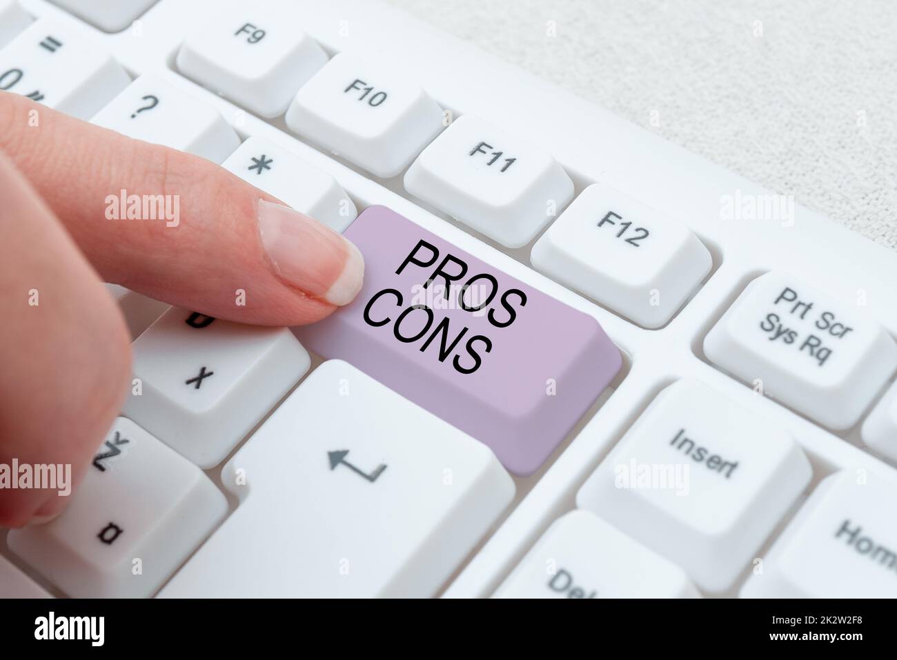Text caption presenting Pros Cons. Concept meaning The favorable and unfavorable factors or reasons of person -49118 Stock Photo