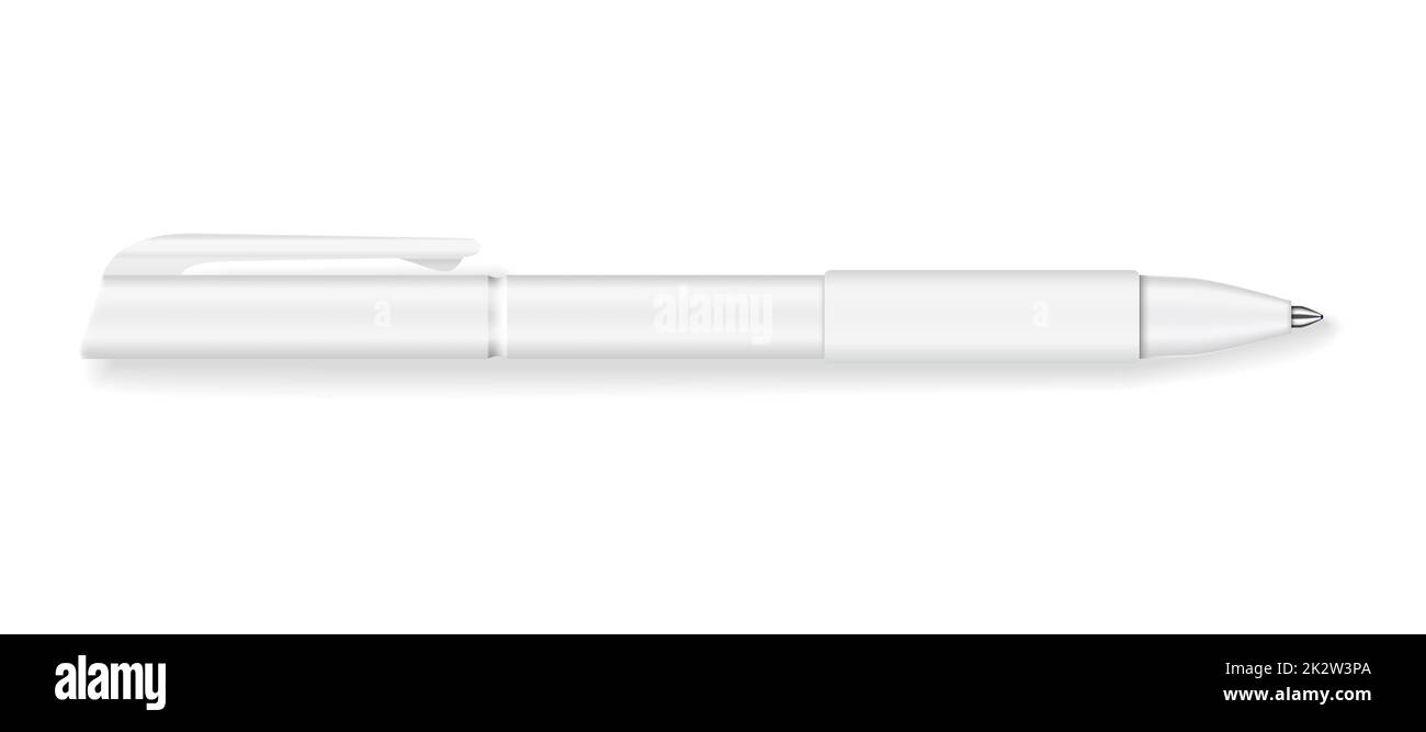 White metal pen Royalty Free Vector Image - VectorStock