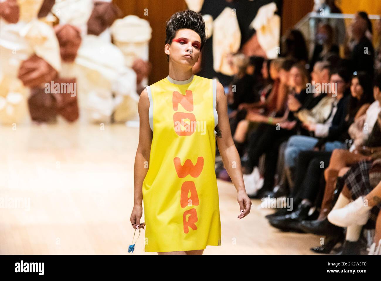 Model, modelling on catwalk for VIN+OMI 'Opinions' show for London