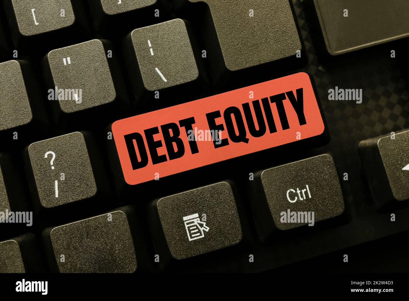 Conceptual caption Debt Equity. Conceptual photo dividing companys total liabilities by its stockholders -49066 Stock Photo
