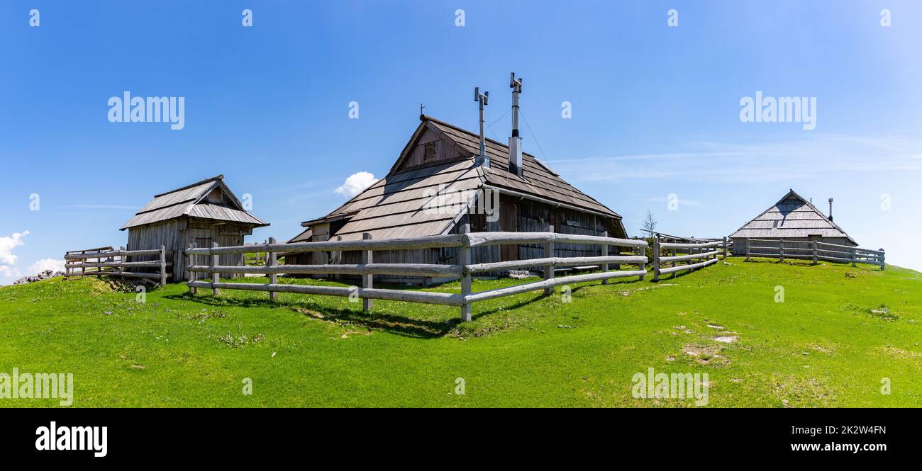 Velika Planina - Big Pasture Plateau - Herder Dwellings Stock Photo