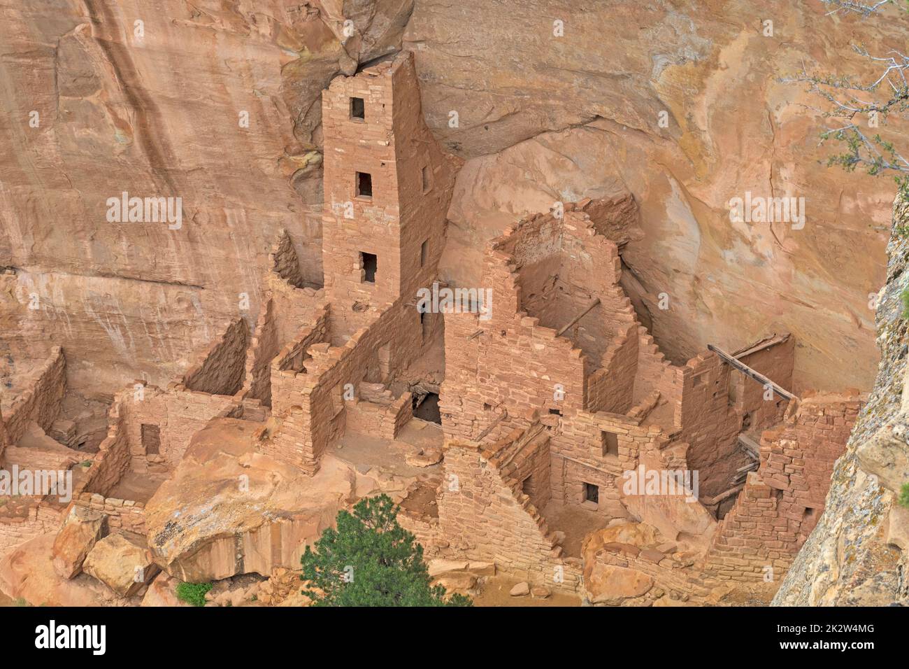 Cliff Dwelling in a Canyon Wall Stock Photo