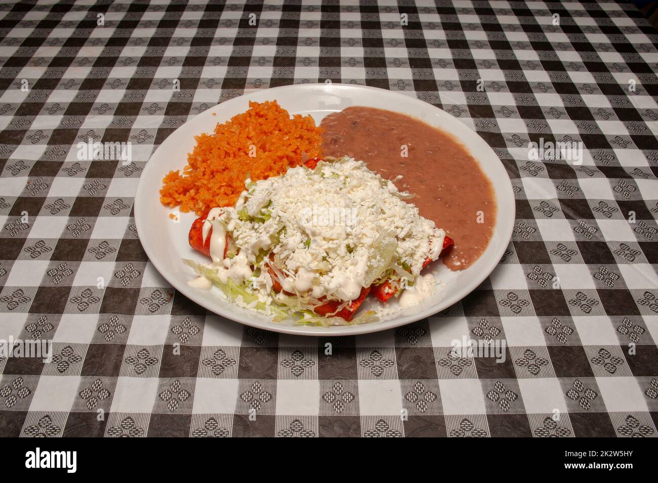 Authentic Mexican Enchiladas Stock Photo