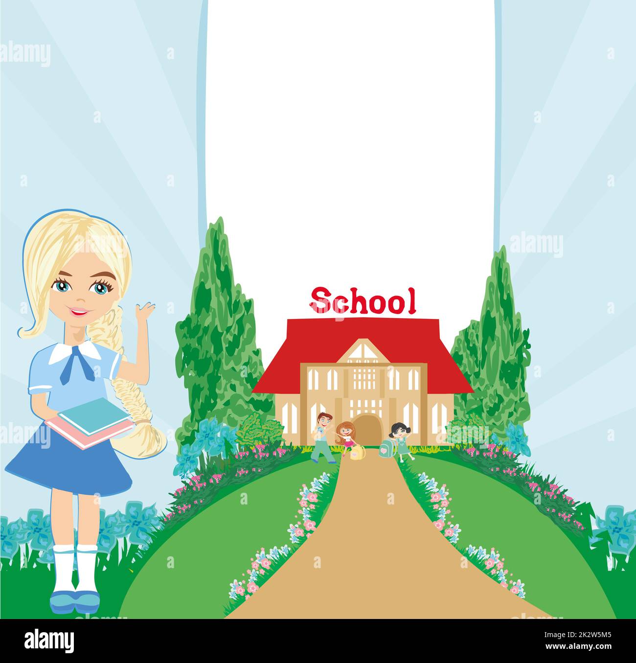 happy children go back to school frame Stock Photo Alamy