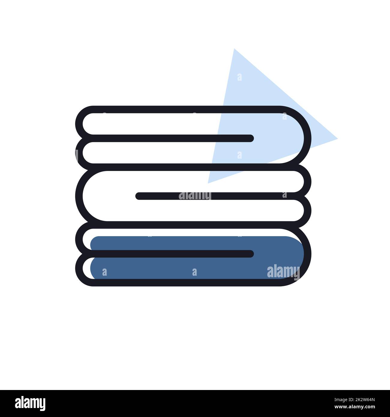 Stack of folded bath towels or napkins vector icon Stock Photo