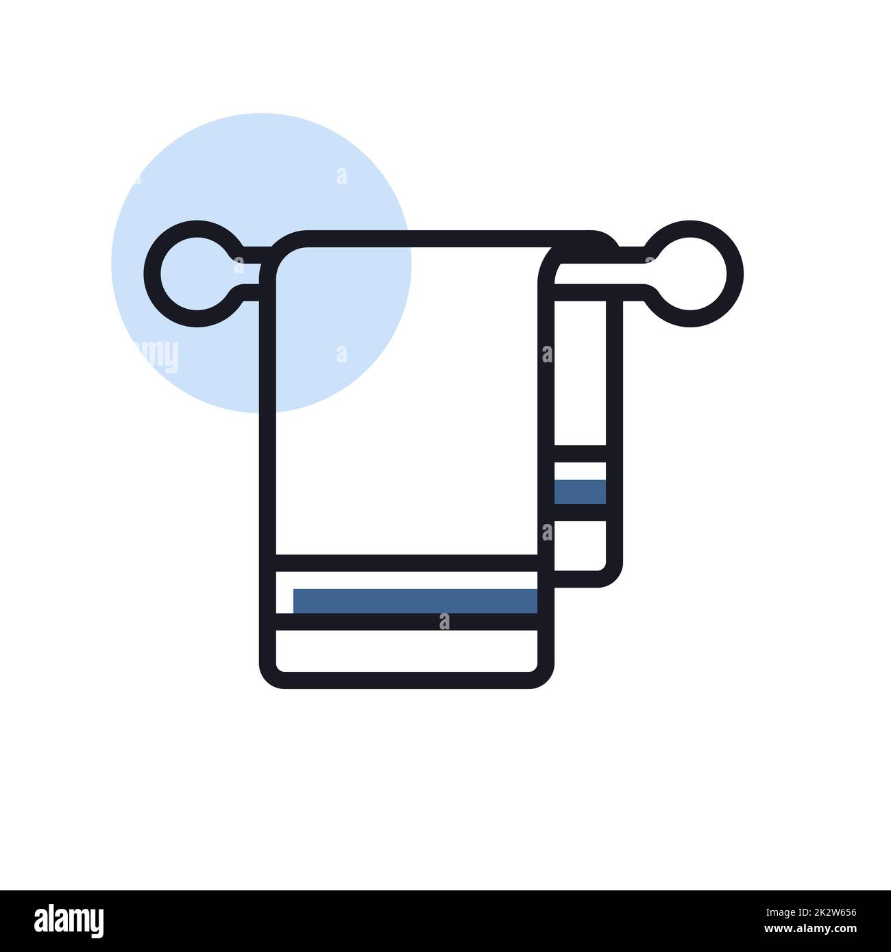 Towel in hook vector isolated icon Stock Photo