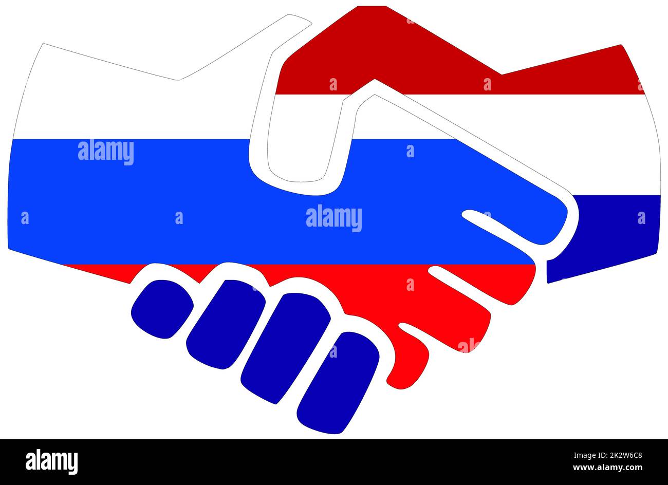 Russia - Netherlands : Handshake, symbol of agreement or friendship Stock Photo