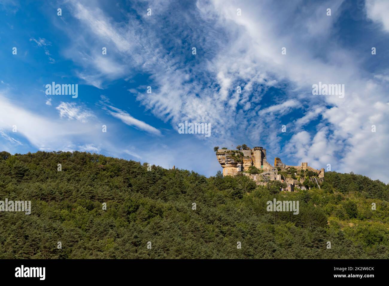 Chateau de Peyrelade ruins, departement Aveyron, France Stock Photo