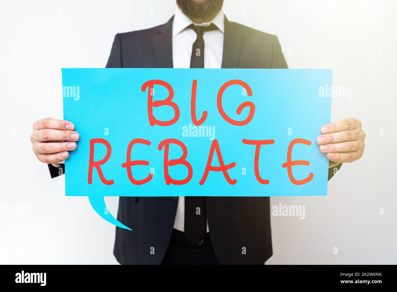 Handwriting text Big Rebate. Word for Huge rewards that can get when ...