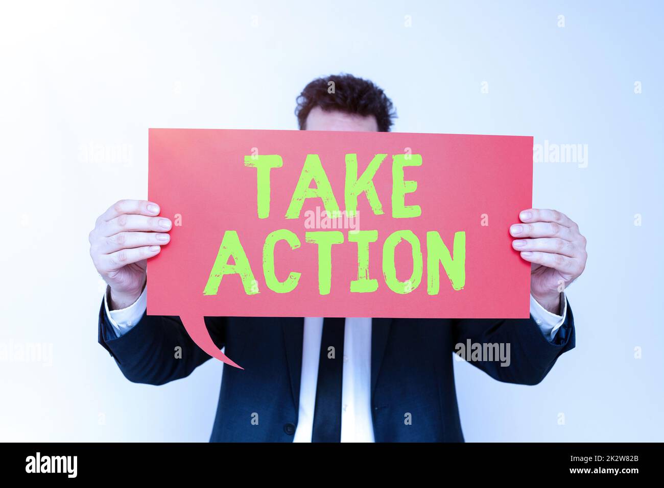 Sign displaying Take Action. Business overview advices someone to do something or reaction right now -48635 Stock Photo