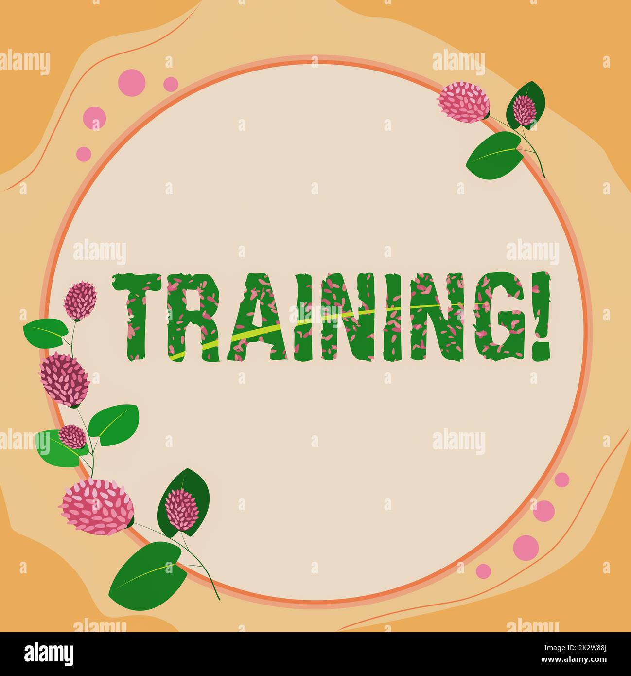 Hand writing sign Training. Concept meaning An activity occurred when starting a new job project or work Frame Decorated With Colorful Flowers And Foliage Arranged Harmoniously. Stock Photo