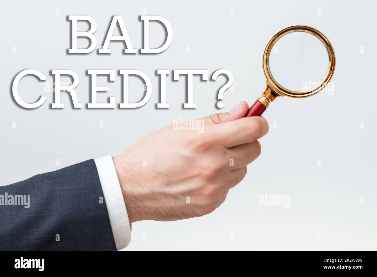 Sign displaying Bad Credit Question. Internet Concept history when it indicates that borrower has high risk -48170 Stock Photo