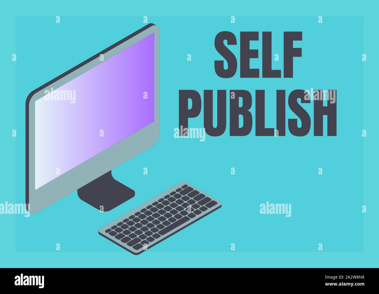 Hand writing sign Self Publish. Conceptual photo Published work independently and at own expense Indie Author Monitor with keyboard symbolizing online connection between colleagues. Stock Photo