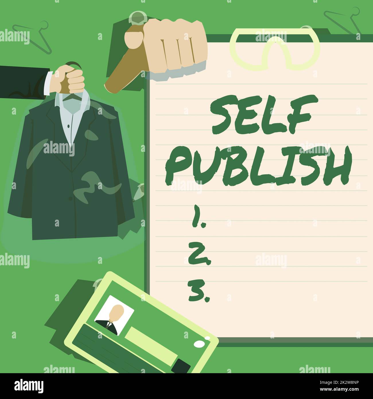 Sign displaying Self Publish. Concept meaning Published work independently and at own expense Indie Author Hands Holding Uniform Showing New Open Career Opportunities. Stock Photo
