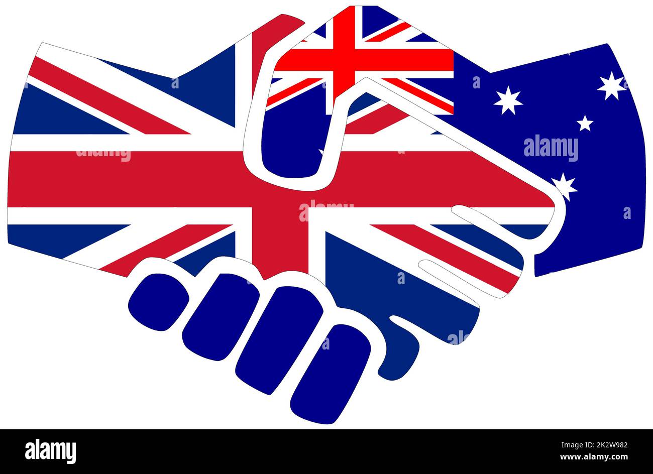 UK - Australia : Handshake, symbol of agreement or friendship Stock Photo