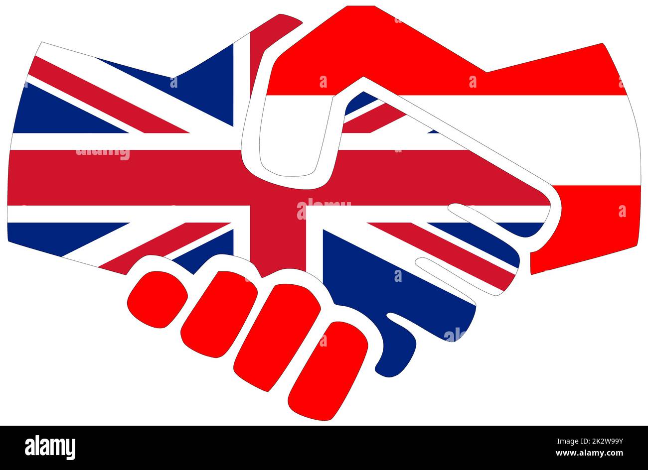 UK - Austria : Handshake, symbol of agreement or friendship Stock Photo