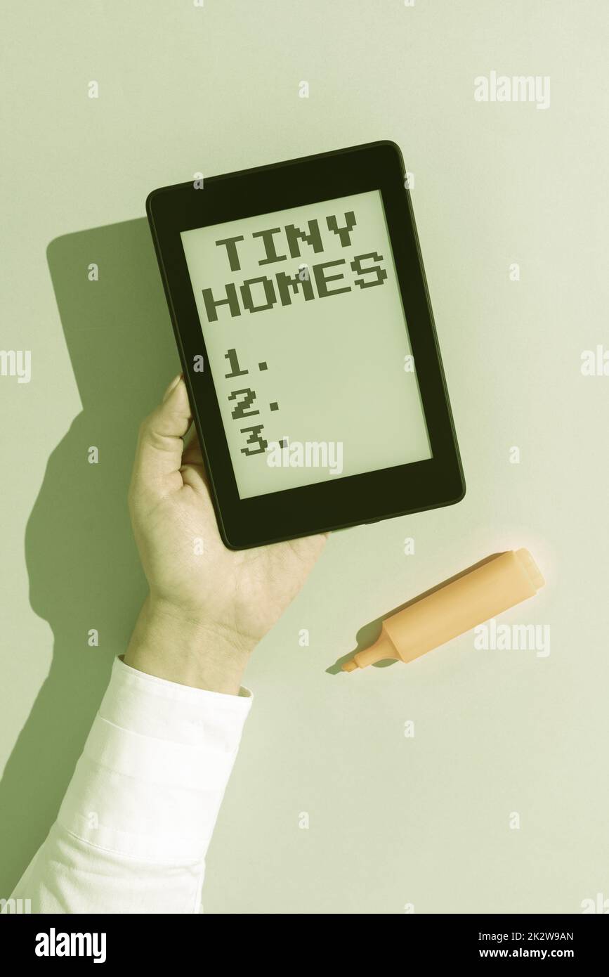 Handwriting text Tiny Homes. Conceptual photo houses contain one room only or two and small entrance Cheap -47169 Stock Photo