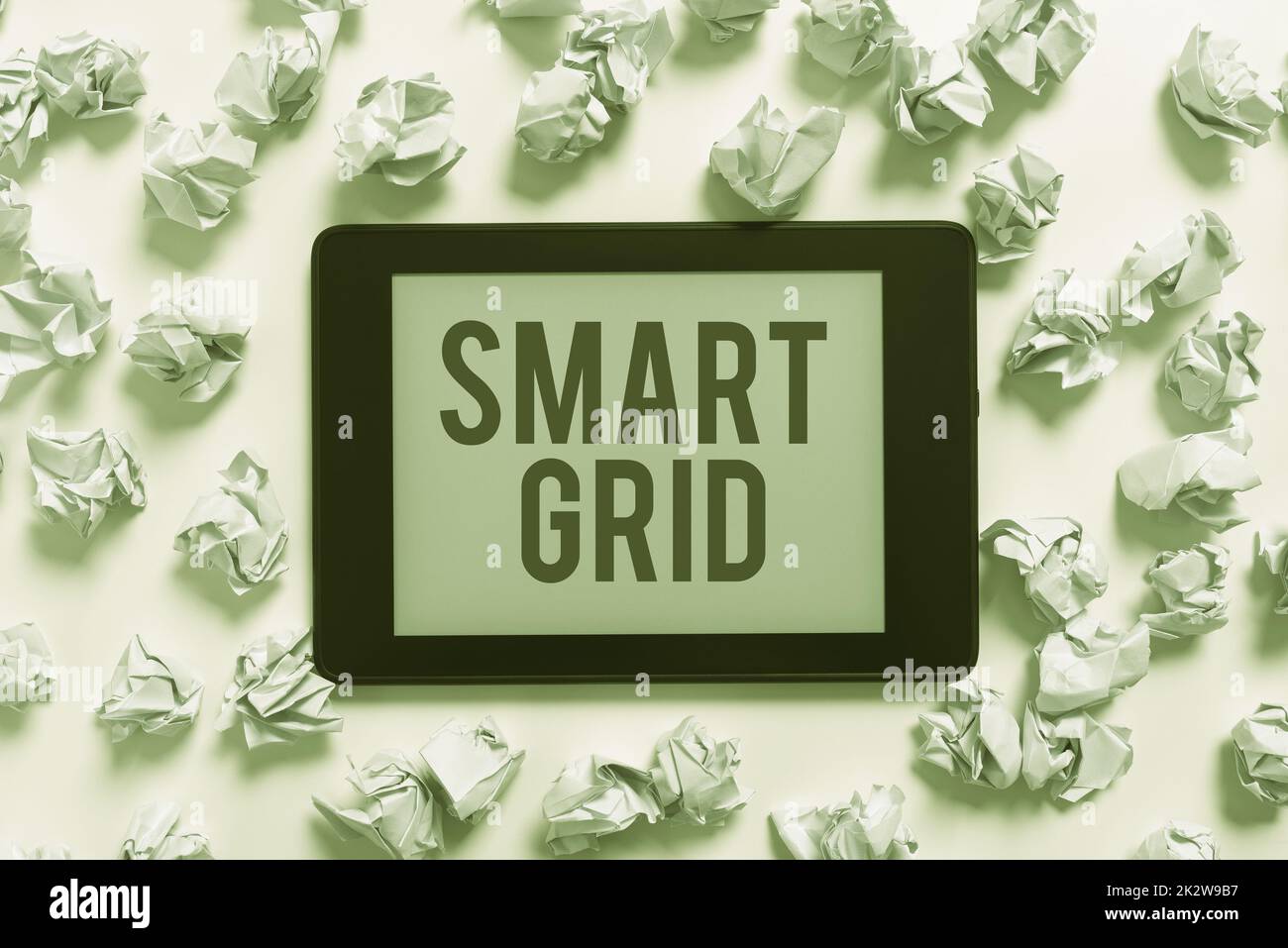 Text caption presenting Smart Grid. Word for includes of operational and energy measures including meters -47882 Stock Photo