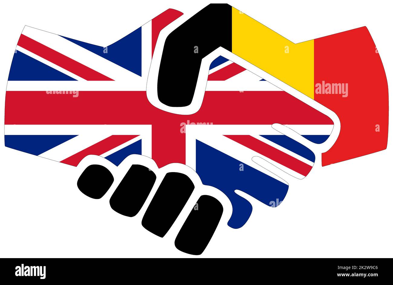UK - Belgium : Handshake, symbol of agreement or friendship Stock Photo
