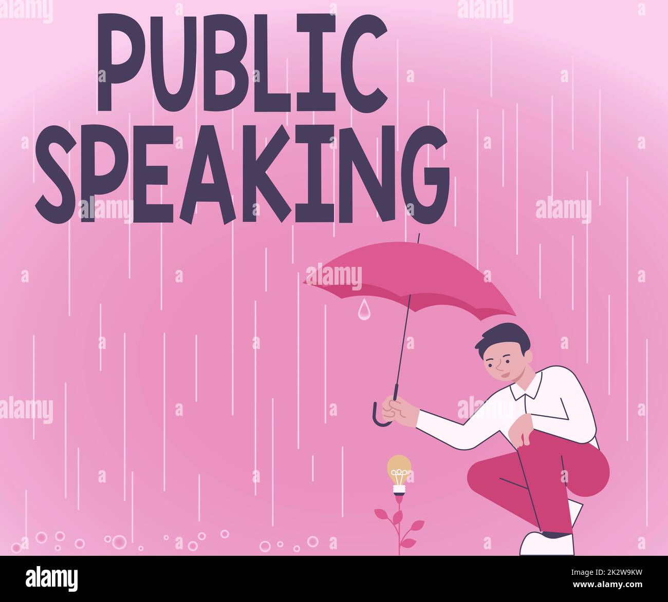 Standing speaking microphone holding umbrella hires stock photography
