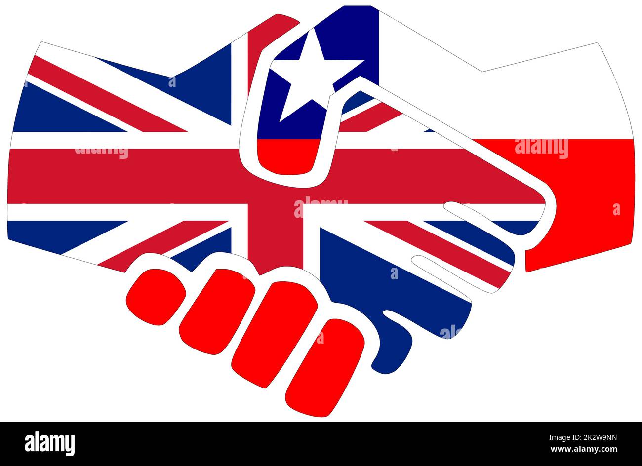 UK - Chile : Handshake, symbol of agreement or friendship Stock Photo