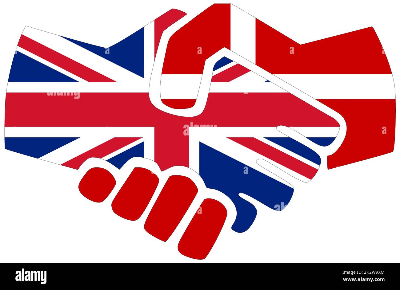 UK - Denmark : Handshake, symbol of agreement or friendship Stock Photo