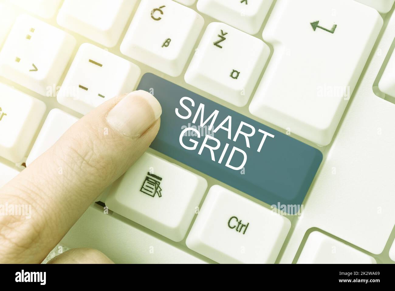 Writing displaying text Smart Grid. Word for includes of operational and energy measures including meters -47613 Stock Photo