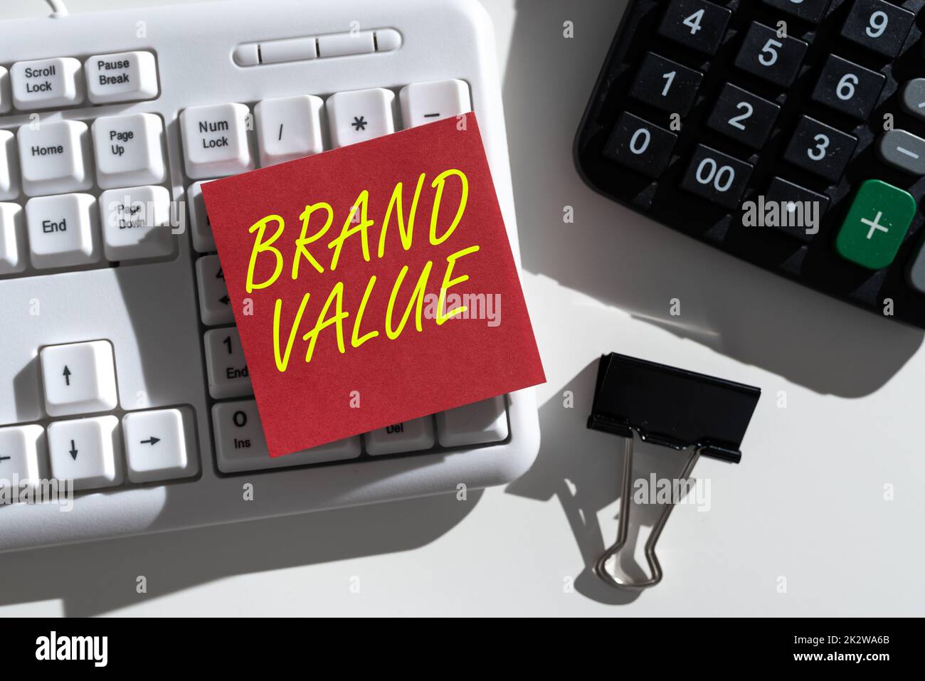 Text sign showing Brand Value. Business approach company generates from 