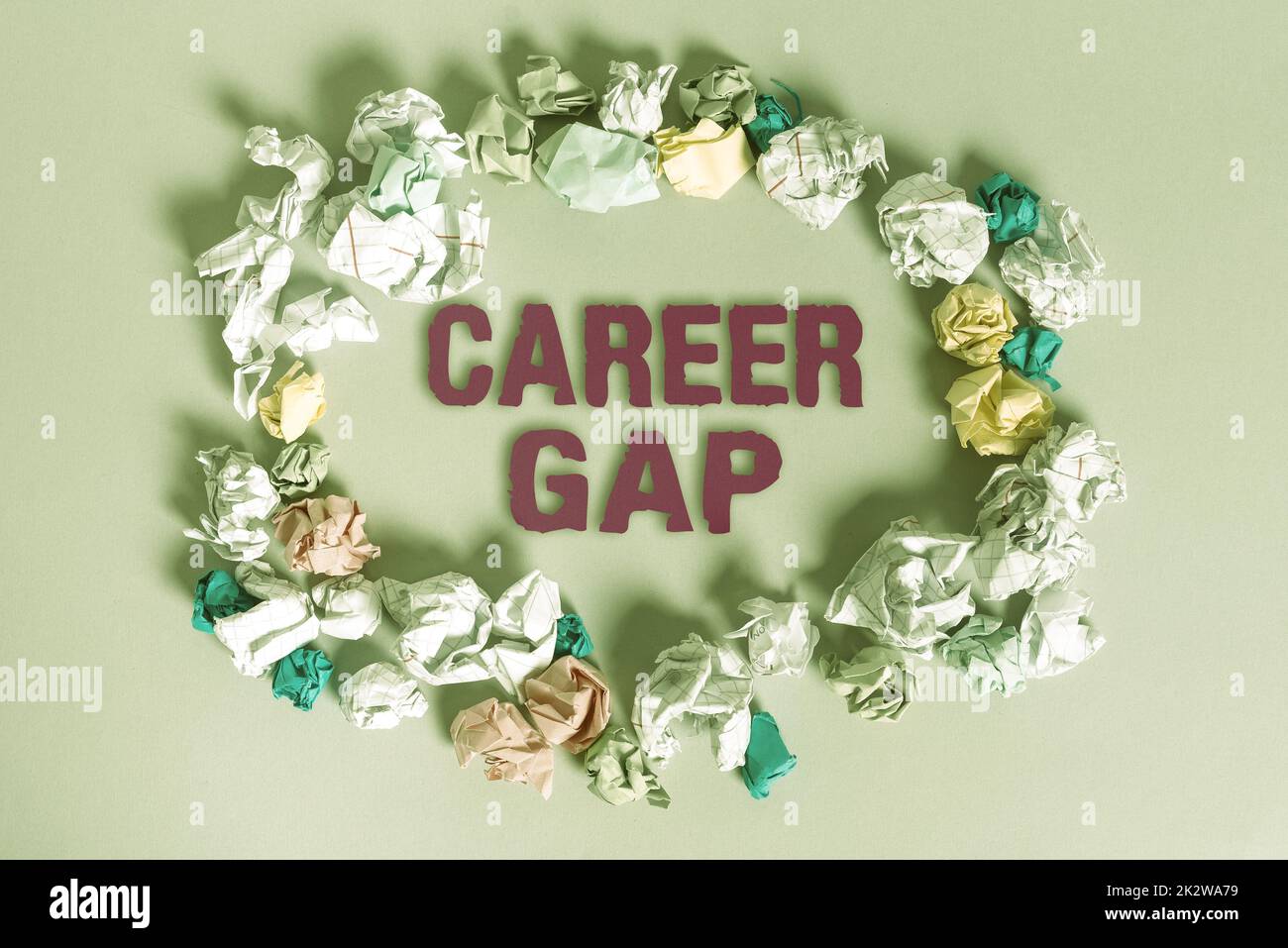 Conceptual caption Career Gap. Word for A scene where in you stop working by your profession for a while -47806 Stock Photo