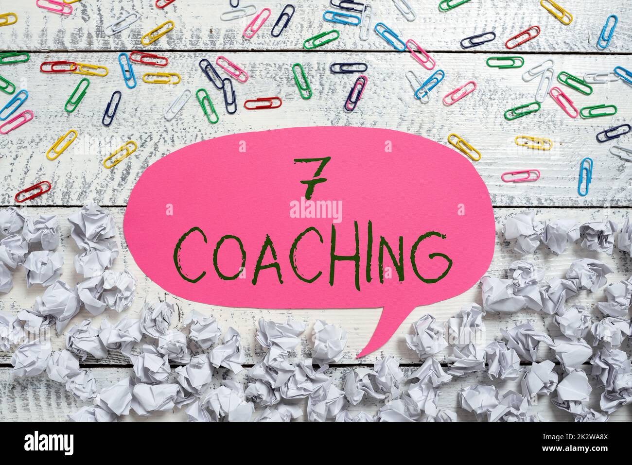 Writing displaying text 7 Coaching. Conceptual photo Refers to a number of figures regarding business to be succesful -48232 Stock Photo