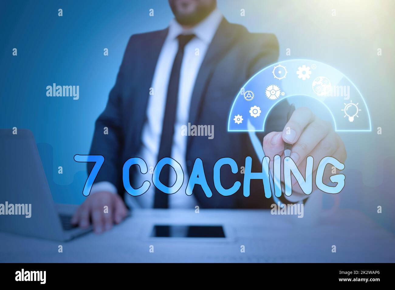 Text sign showing 7 Coaching. Concept meaning Refers to a number of figures regarding business to be succesful -47273 Stock Photo