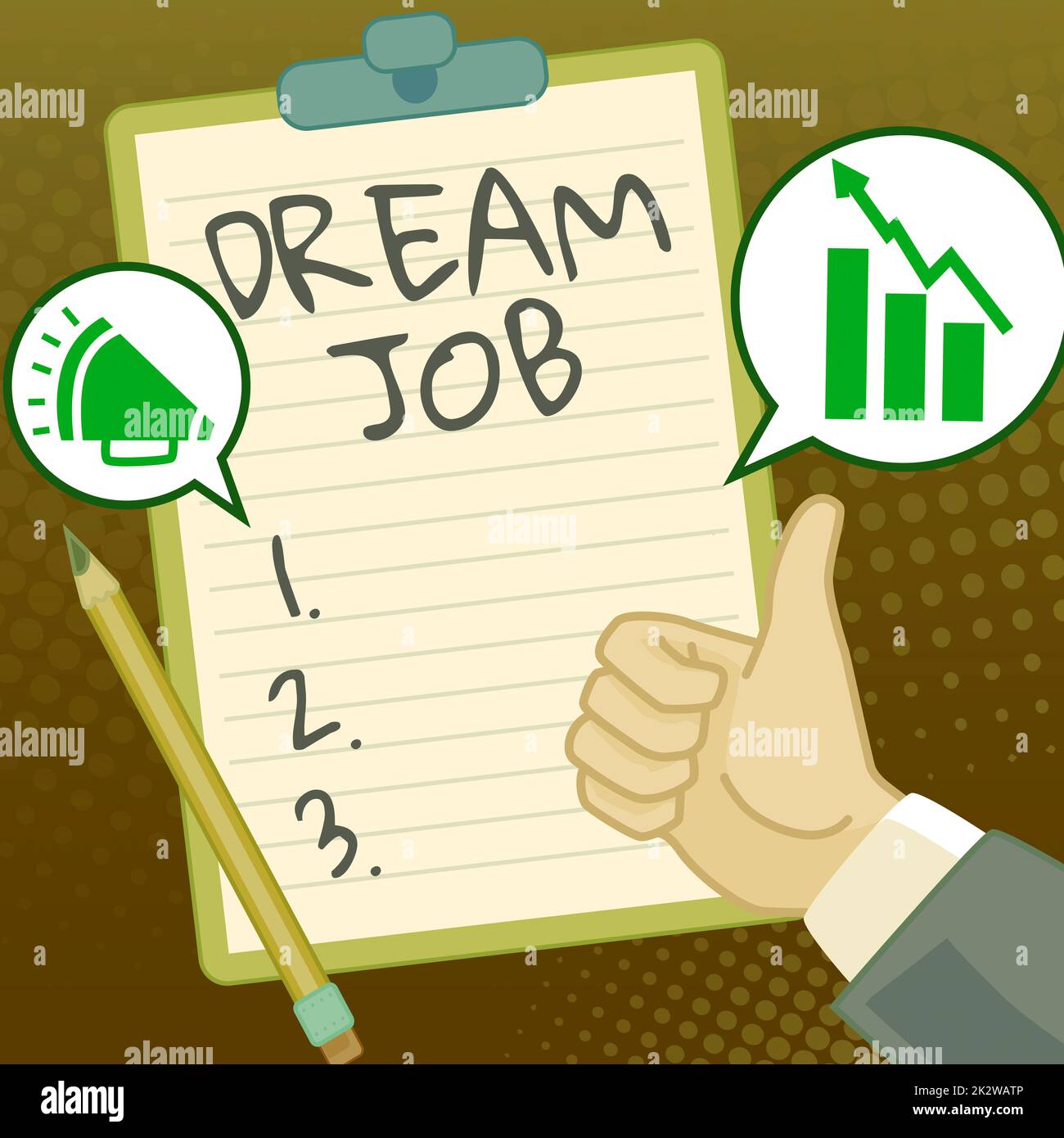 Text caption presenting Dream Job. Word for An act that is paid of by salary and giving you hapiness Hands Thumbs Up Showing New Ideas. Palms Carrying Note Presenting Plans Stock Photo
