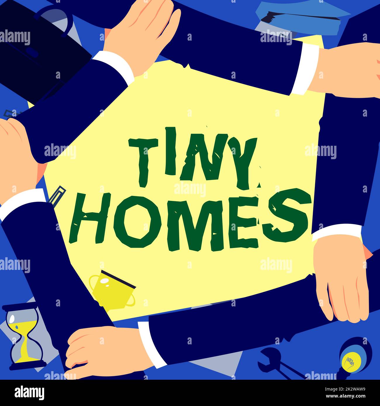 Writing displaying text Tiny Homes. Concept meaning houses contain one
