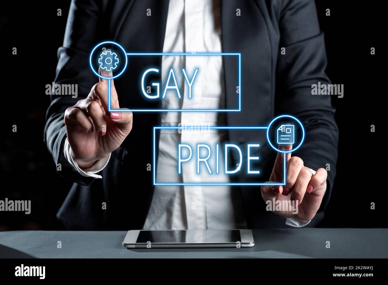 Conceptual caption Gay Pride. Business showcase Dignity of an idividual that belongs to either a man or -47856 Stock Photo