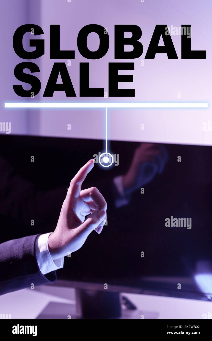 Text sign showing Global Sale. Business overview managers operations for companies do business internationally -47436 Stock Photo